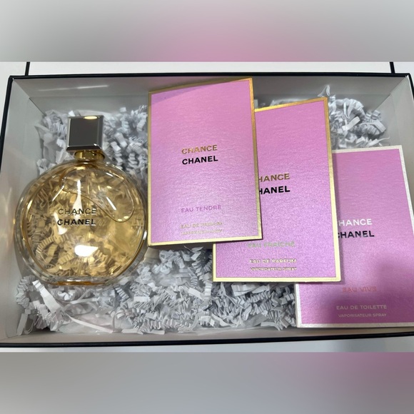 CHANEL CHANCE Eau De Parfum 1.7 OZ And 3 X Chance Travel Size Spay With Box - Picture 5 of 13